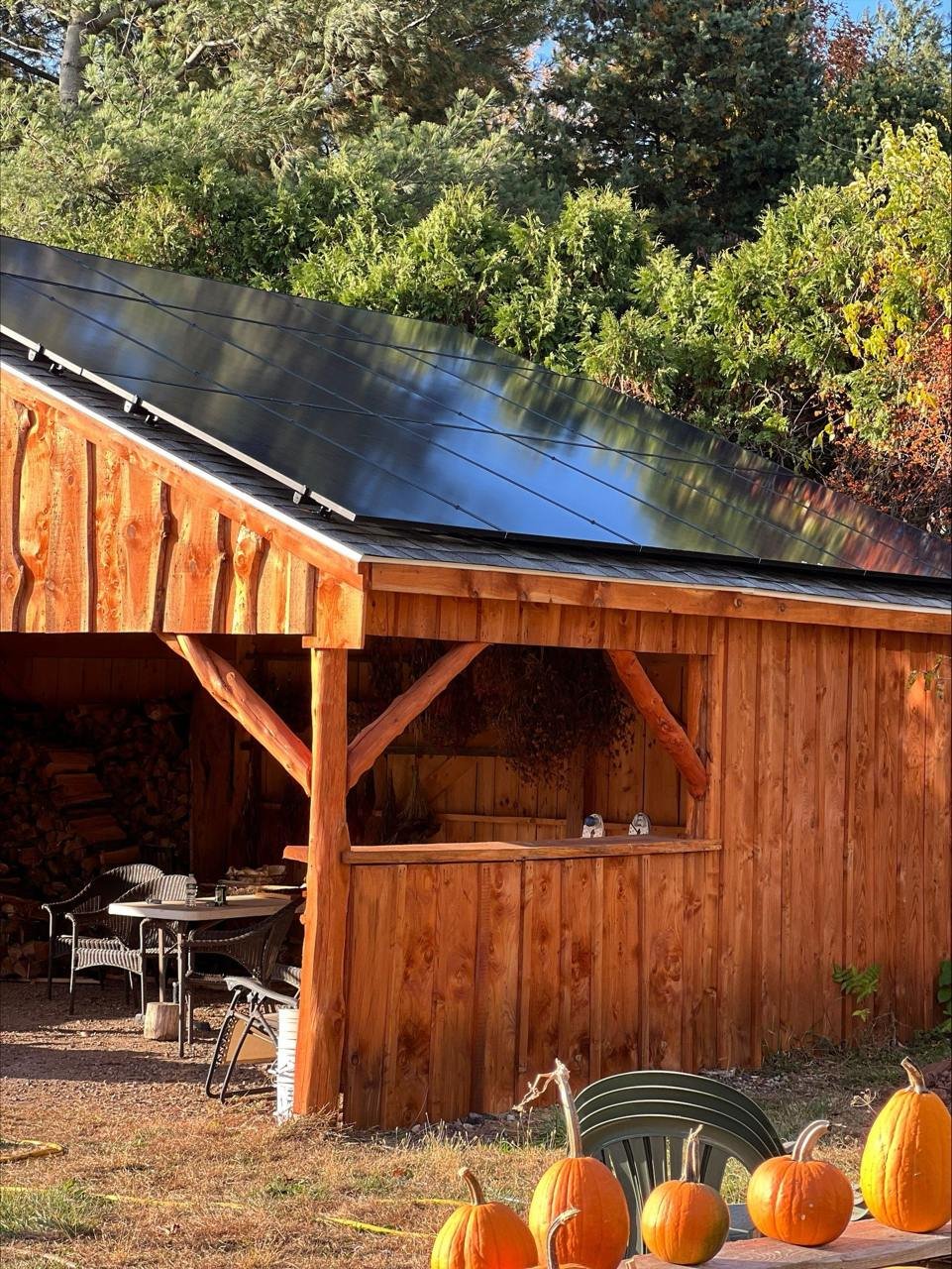 Solar panels on rustic barn — Connecticut