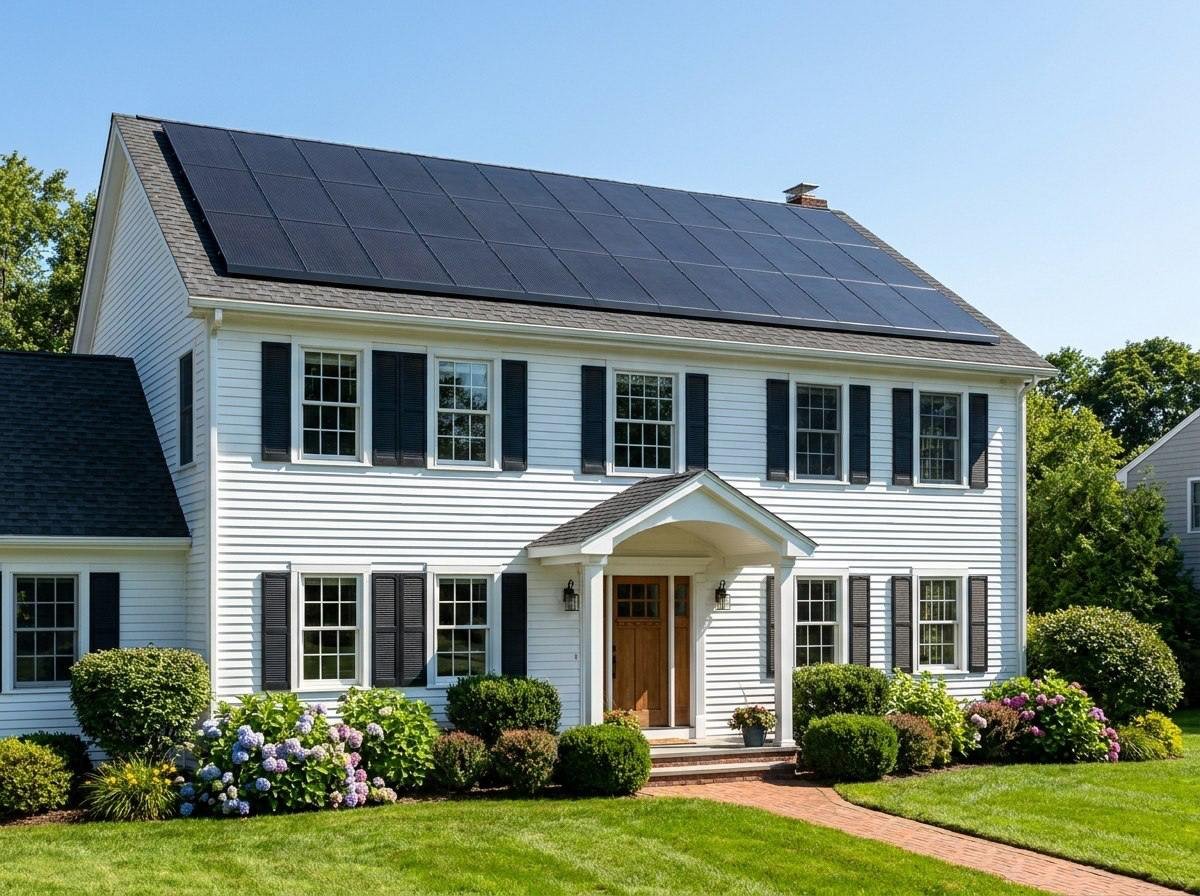 SunPol Solar panels installed on a New England colonial home